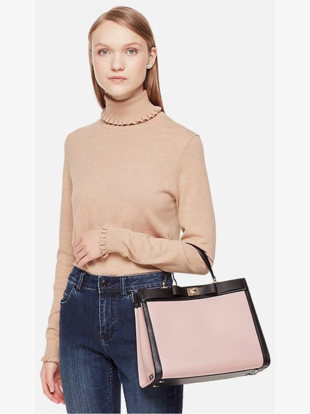 Kate Spade Pink and Black Tullie Top Handle Satchel